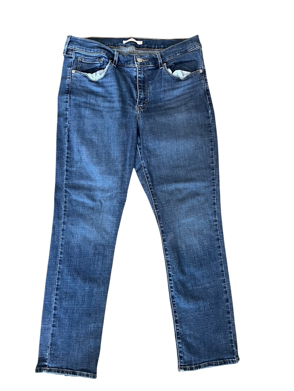 Levi’s Classic Straight Jeans Women’s Size 12 Medium Wash Mid Rise Stretch Denim